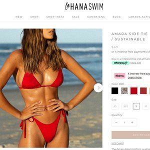 Lahana Swim Red Bikini NWT